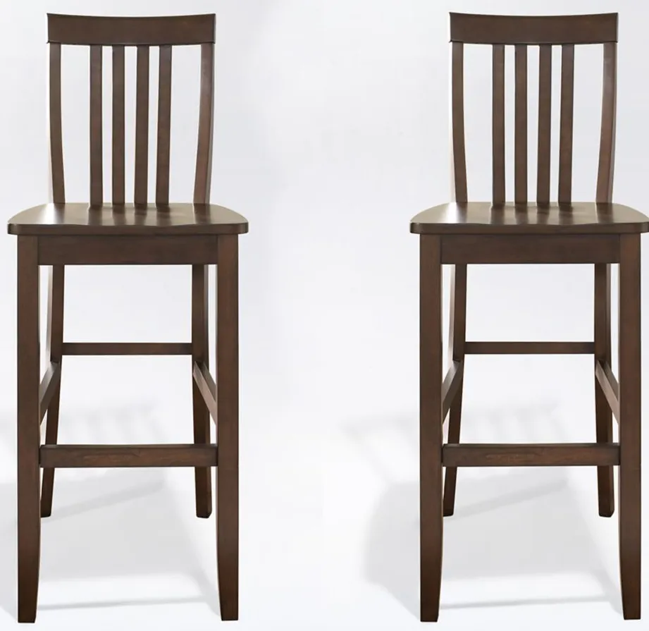 School House Bar Stool - Set of 2 in Mahogany by Crosley Brands