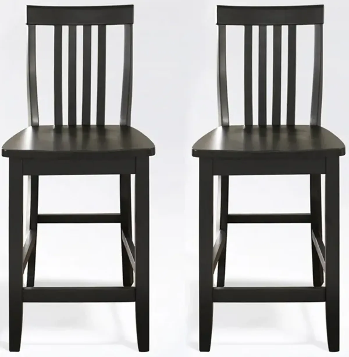 School House Counter Stool - Set of 2 in Black by Crosley Brands