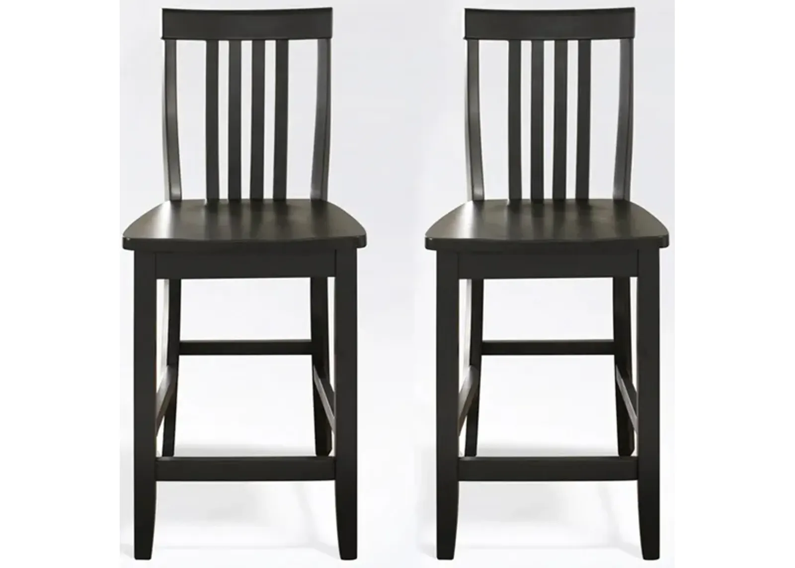 School House Counter Stool - Set of 2 in Black by Crosley Brands