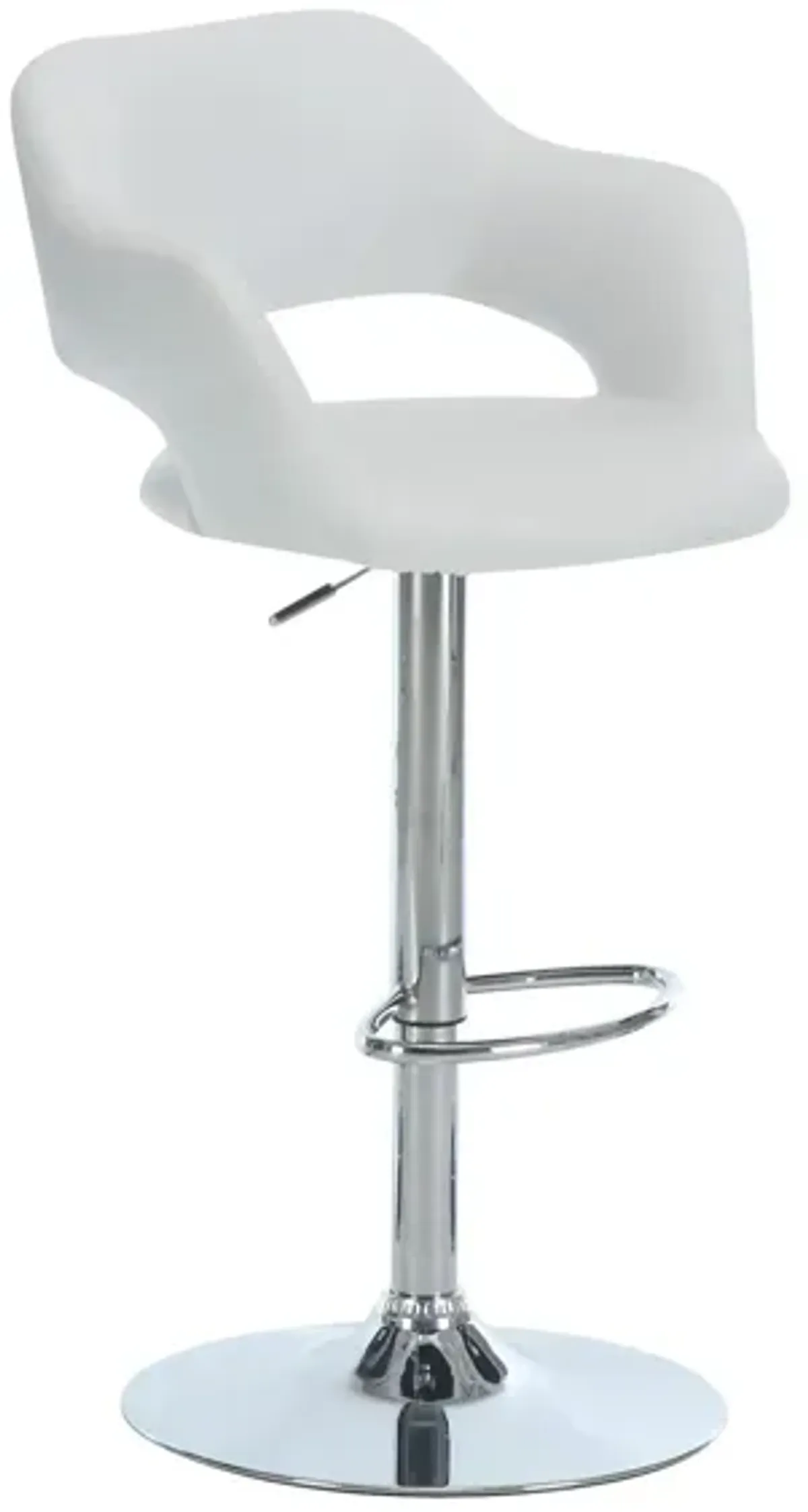 Airmont Adjustable Bar Stool in Chrome/White by Monarch Specialties