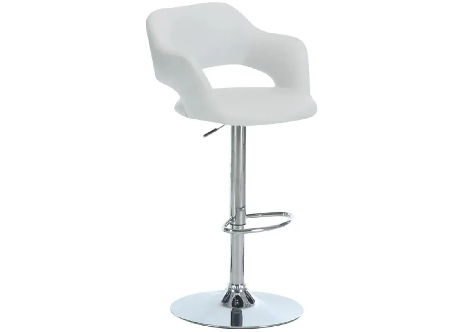 Airmont Adjustable Bar Stool in Chrome/White by Monarch Specialties