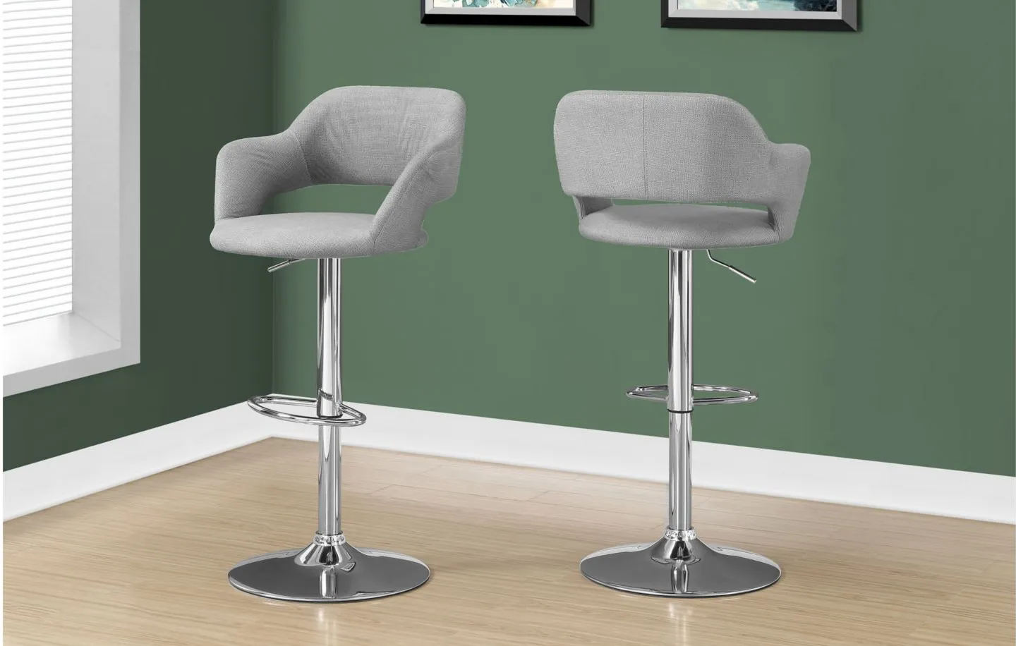 Airmont Adjustable Bar Stool in Gray by Monarch Specialties