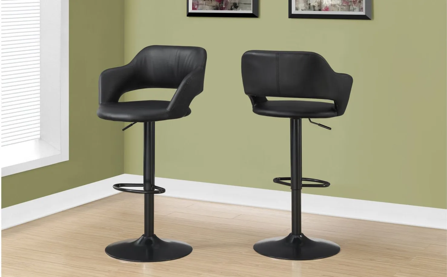 Airmont Adjustable Bar Stool in Black by Monarch Specialties