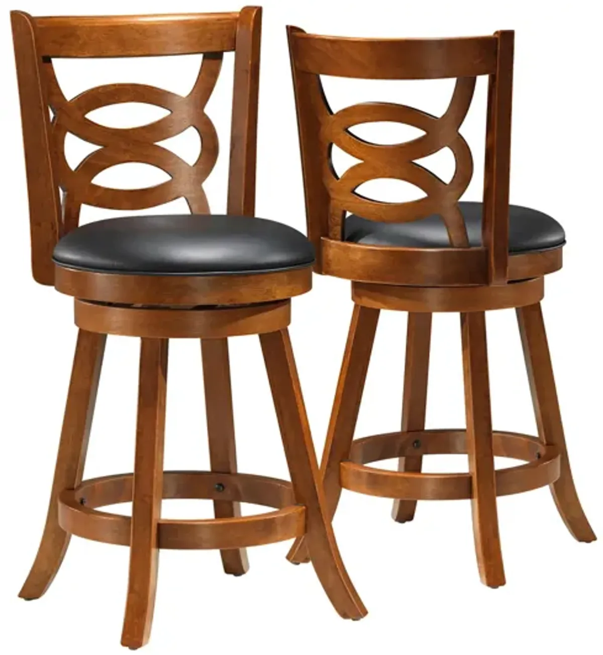 Morrison Counter Stool: Set of 2 in Dark Oak/Black by Monarch Specialties