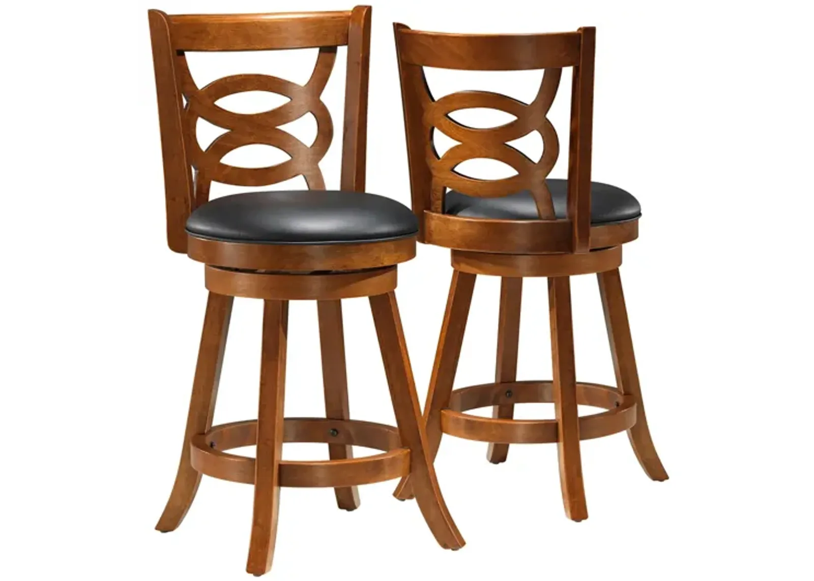 Morrison Counter Stool: Set of 2 in Dark Oak/Black by Monarch Specialties