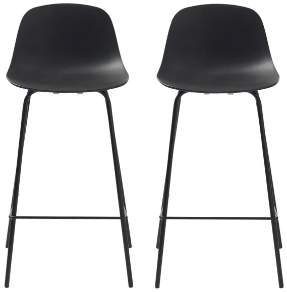 Whitby Counter Stools- Set of 2 in Black by Unique Furniture