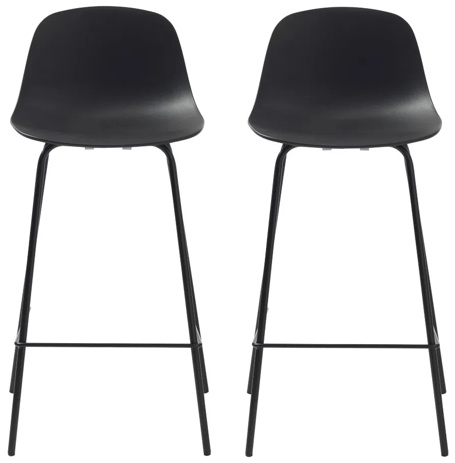 Whitby Counter Stools- Set of 2 in Black by Unique Furniture