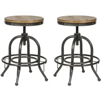 Vintage Series Adjustable-Height Counter Stool-Set of 2 in Metal by Liberty Furniture