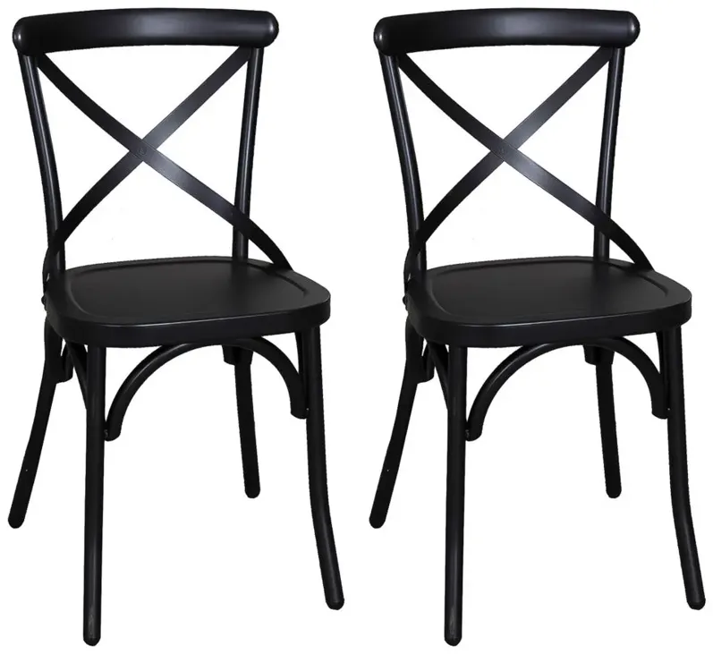 Vintage Series X Back Dining Chair-Set of 2 in Black by Liberty Furniture