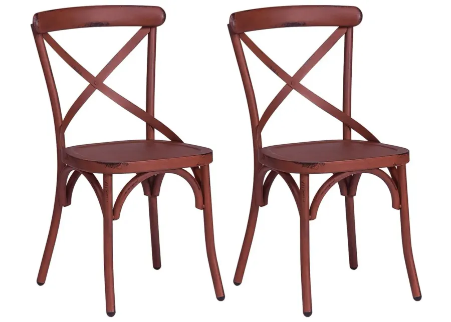 Vintage Series X Back Dining Chair-Set of 2 in Red by Liberty Furniture