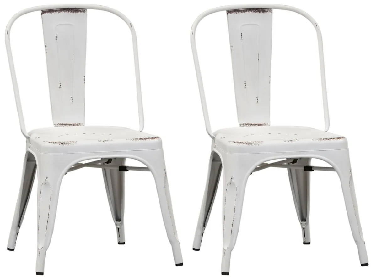 Vintage Series Bow Back Dining Chair-Set of 2 in Antique White by Liberty Furniture