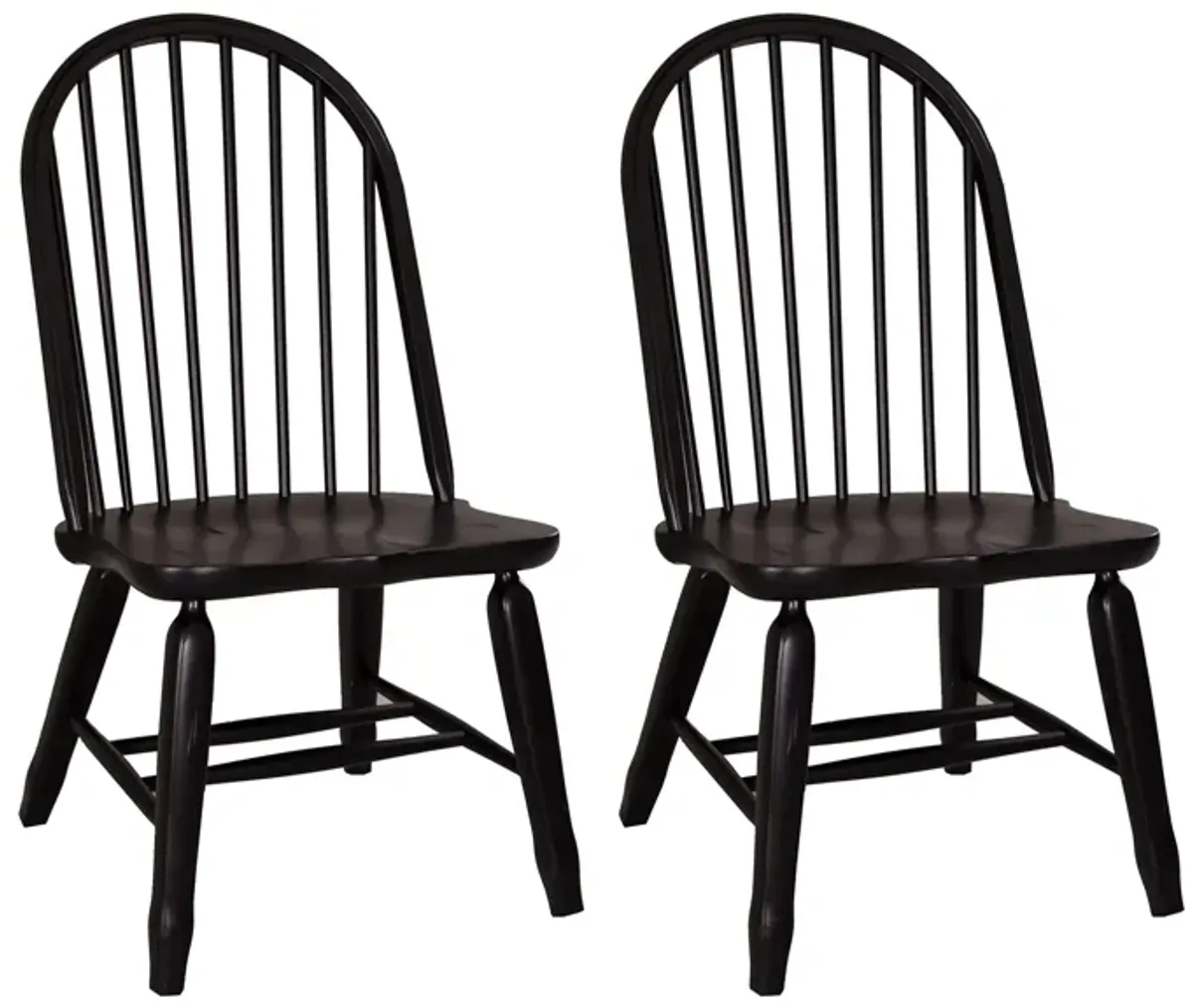 Harrietta Bow Back Dining Chair-Set of 2 in Black by Liberty Furniture