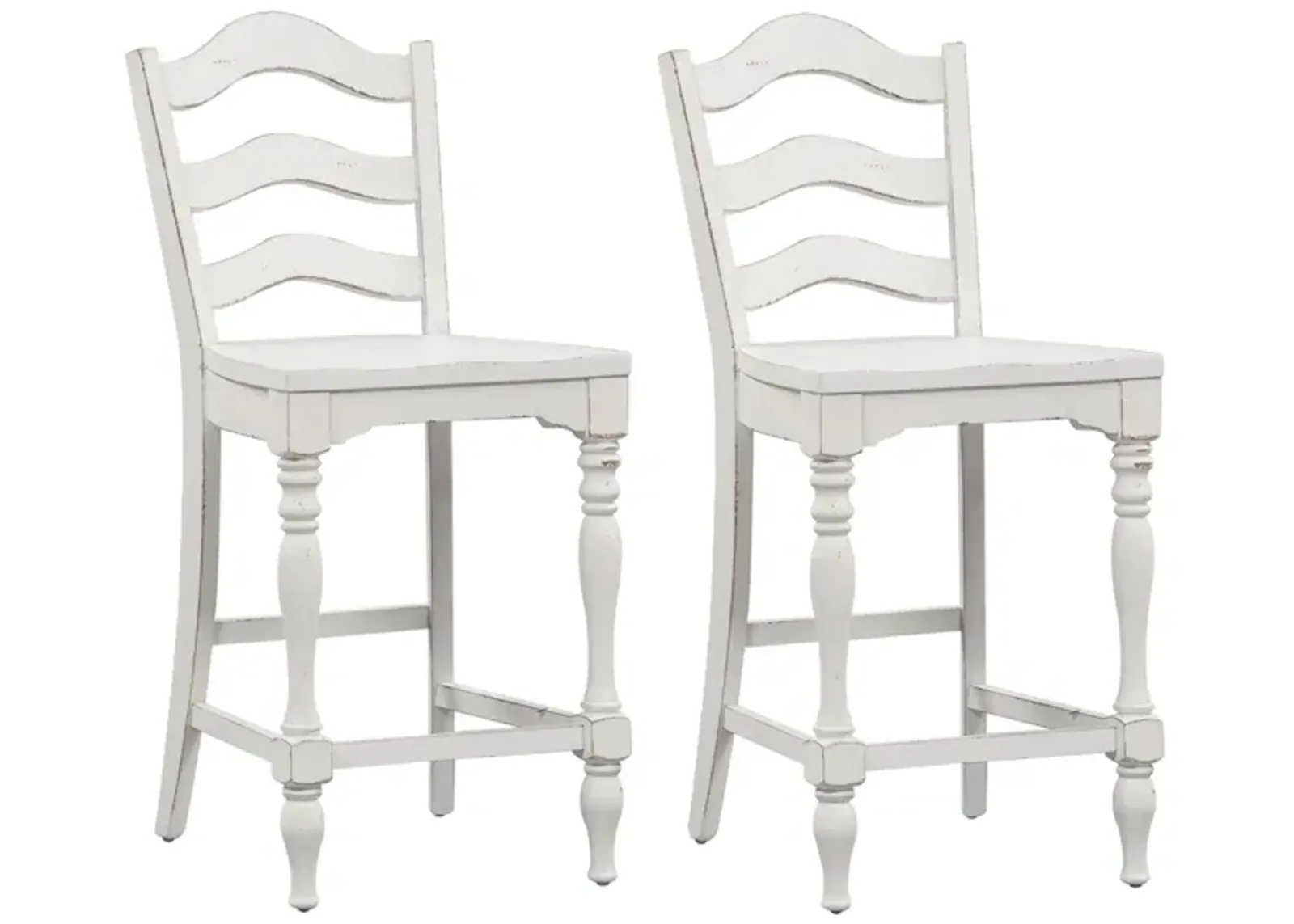 Forestport Ladder Back Counter Stool-Set of 2 in White by Liberty Furniture