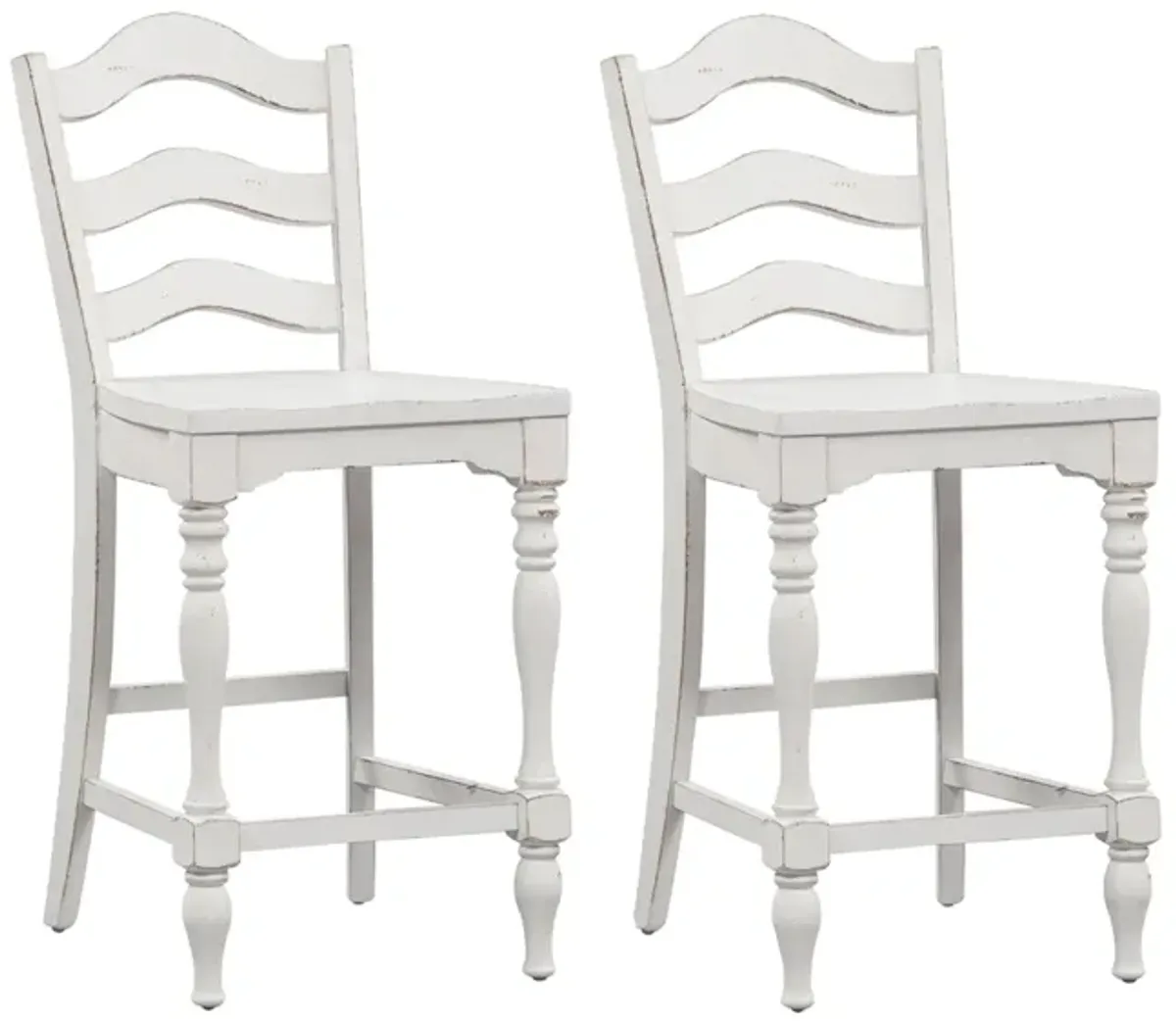 Forestport Ladder Back Counter Stool-Set of 2 in White by Liberty Furniture