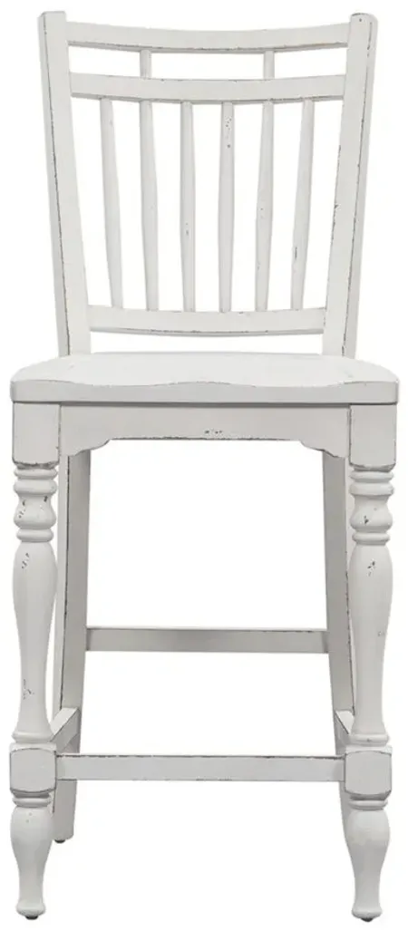 Forestport Spindle Back Counter Stool-Set of 2 in White by Liberty Furniture