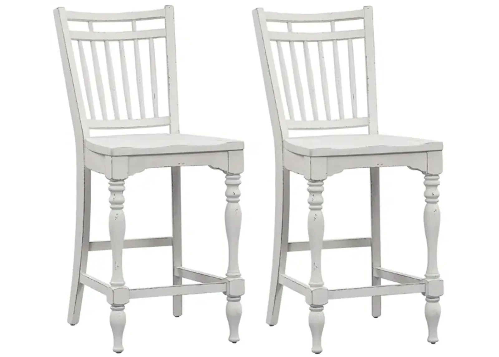 Forestport Spindle Back Counter Stool-Set of 2 in White by Liberty Furniture