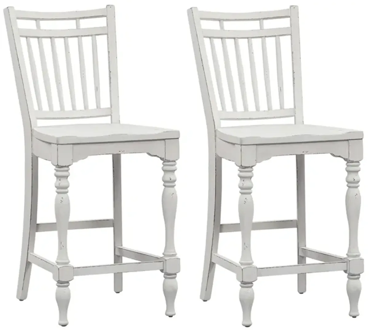 Forestport Spindle Back Counter Stool-Set of 2 in White by Liberty Furniture