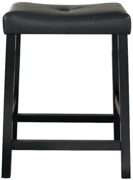 Saddle Seat Counter Stool -2pc. in Black by Crosley Brands