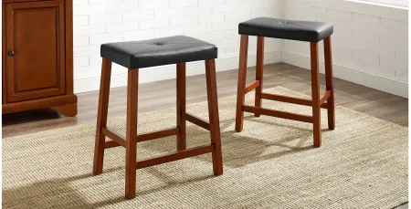 Saddle Seat Counter Stool -2pc. in Cherry by Crosley Brands