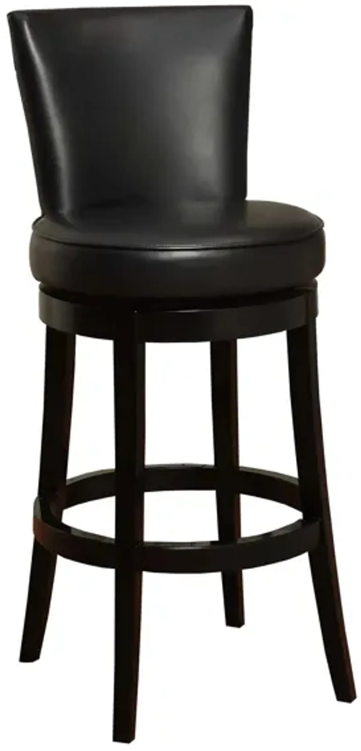 Boston Leather Swivel Bar Stool in Black by Armen Living