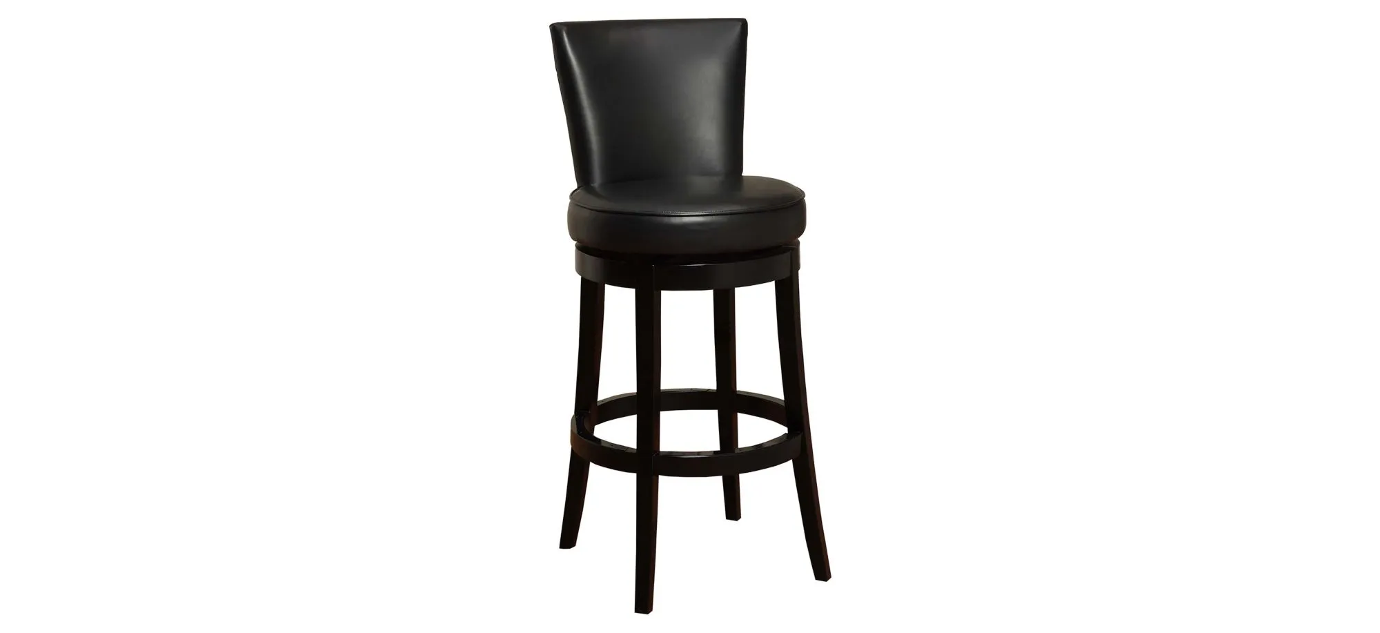 Boston Leather Swivel Bar Stool in Black by Armen Living