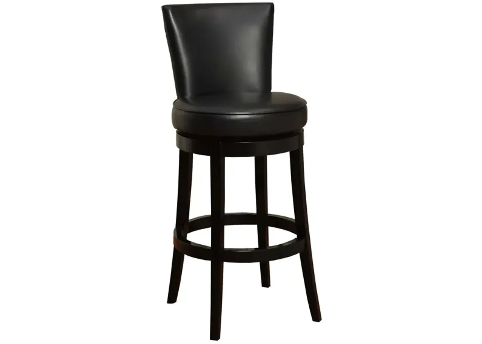 Boston Leather Swivel Bar Stool in Black by Armen Living