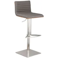 Cafe Adjustable-Height Swivel Bar Stool in Gray by Armen Living