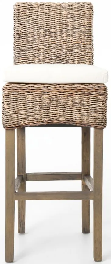 Banana Leaf Counter Stool in White Grey Wash by Four Hands