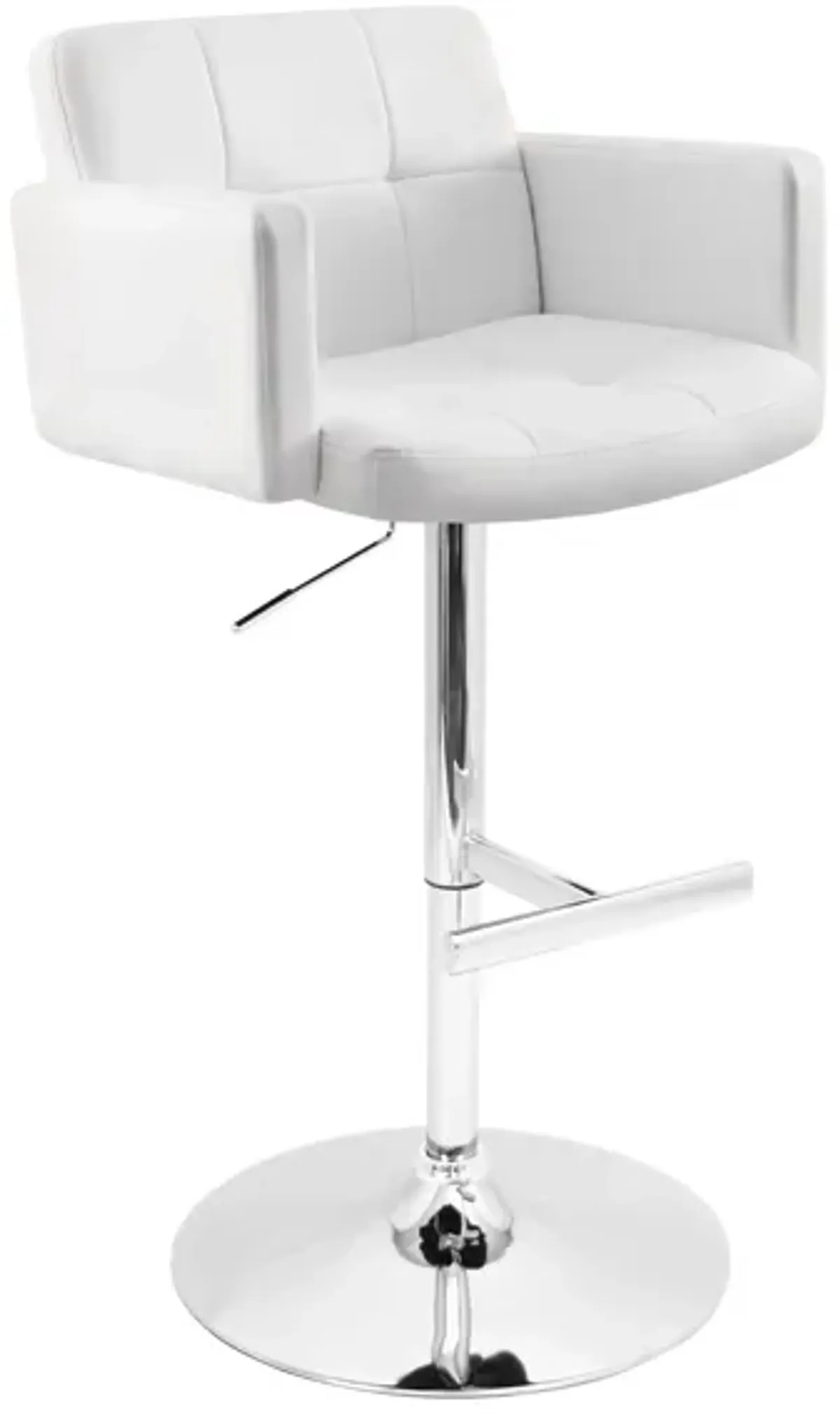 Stout Adjustable-Height Bar Stool in White by Lumisource