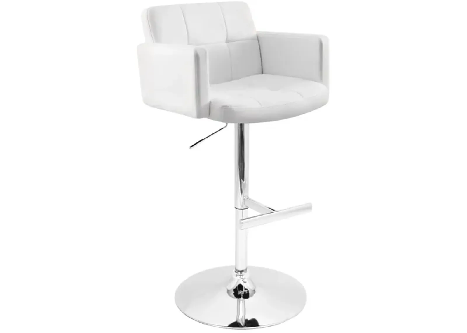 Stout Adjustable-Height Bar Stool in White by Lumisource