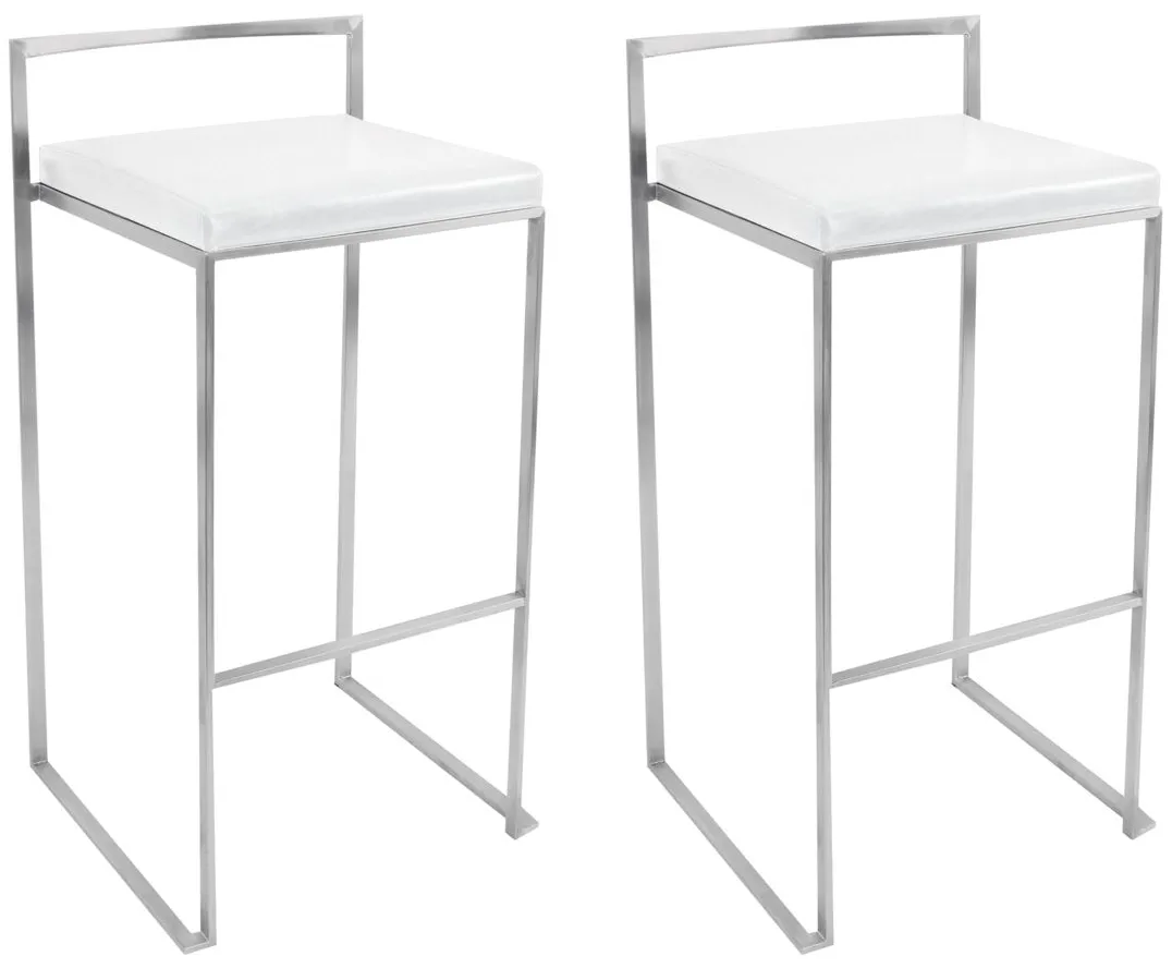 Fuji Barstool: Set of 2 in White by Lumisource