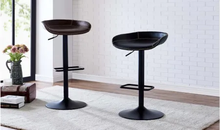 Rogue Gaslift Bar Stool: Set of 2 in Vintage Black by New Pacific Direct