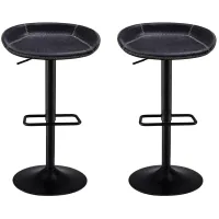 Rogue Gaslift Bar Stool: Set of 2 in Vintage Black by New Pacific Direct