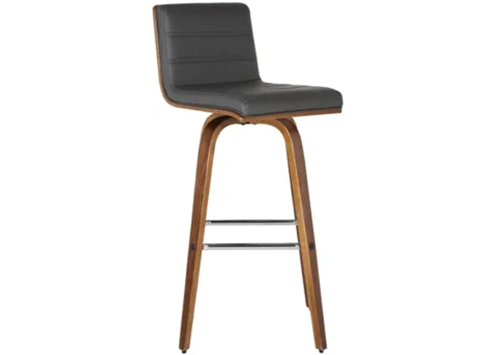 Vienna Swivel Counter Stool in Gray / Walnut / Chrome by Armen Living