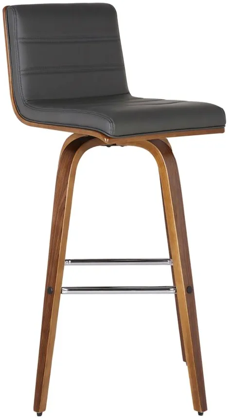 Vienna Swivel Counter Stool in Gray / Walnut / Chrome by Armen Living