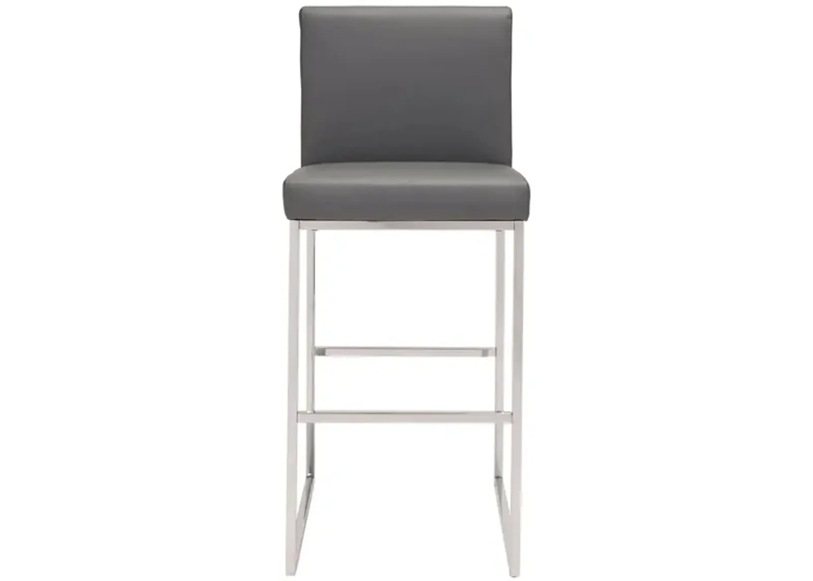 Genoa Bar Stool in Gray, Silver by Zuo Modern