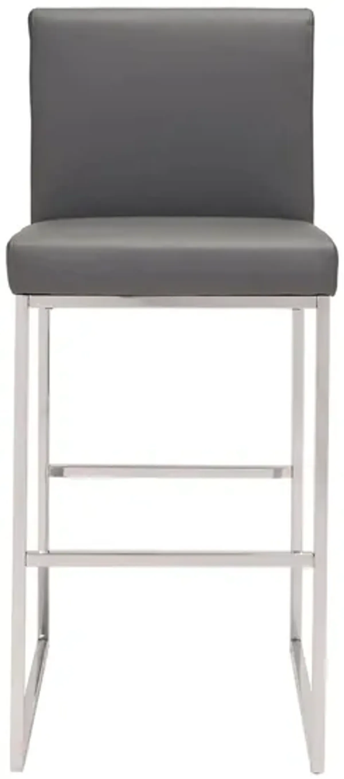 Genoa Bar Stool in Gray, Silver by Zuo Modern