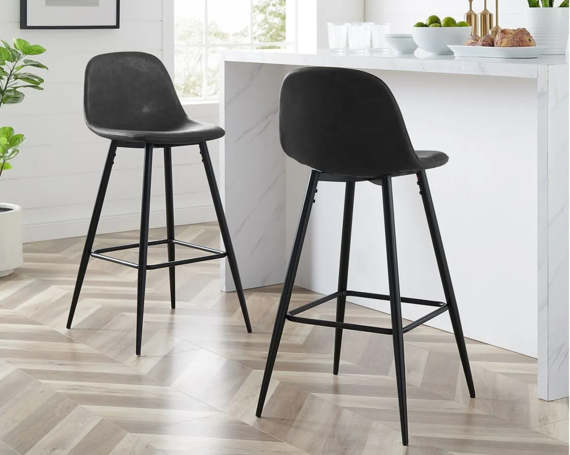 Weston Bar Stool -2pc. in Distressed Black by Crosley Brands