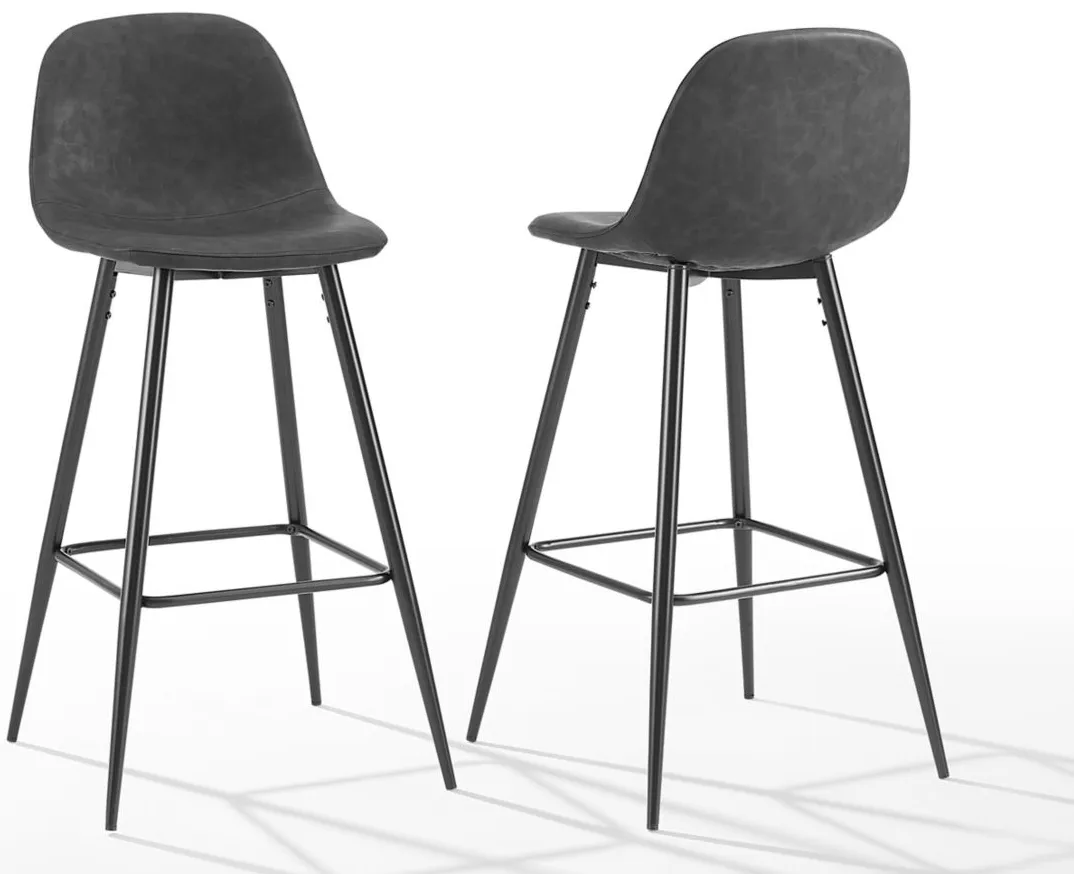 Weston Bar Stool -2pc. in Distressed Black by Crosley Brands