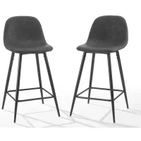 Weston Counter Stool -2pc. in Distressed Black by Crosley Brands
