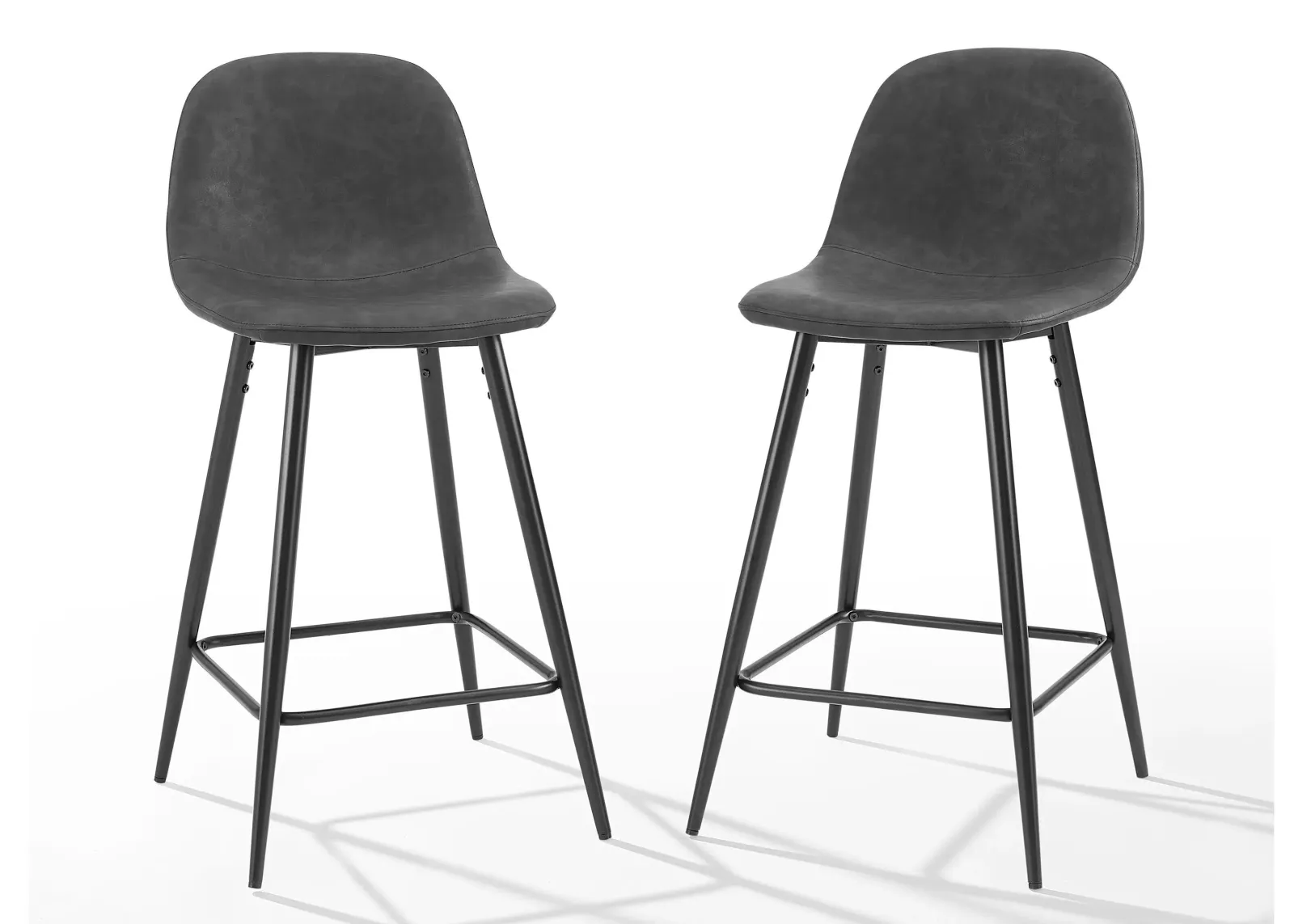 Weston Counter Stool 2-pc. in Distressed Black by Crosley Brands