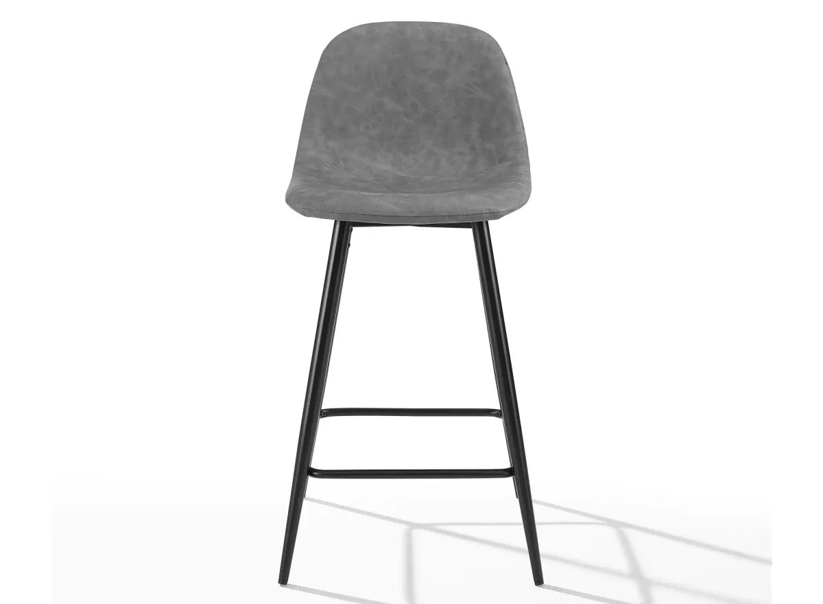 Weston Counter Stool 2-pc. in Distressed Gray by Crosley Brands