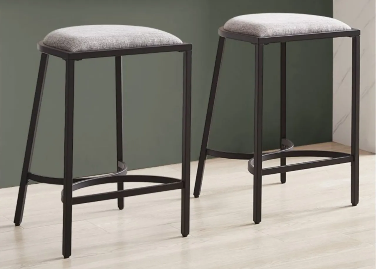 Ellery Counter Stool - Set of 2 in Gray by Crosley Brands