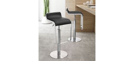 Equino Bar Stool in Black, Silver by Zuo Modern