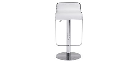 Equino Bar Stool in White, Silver by Zuo Modern