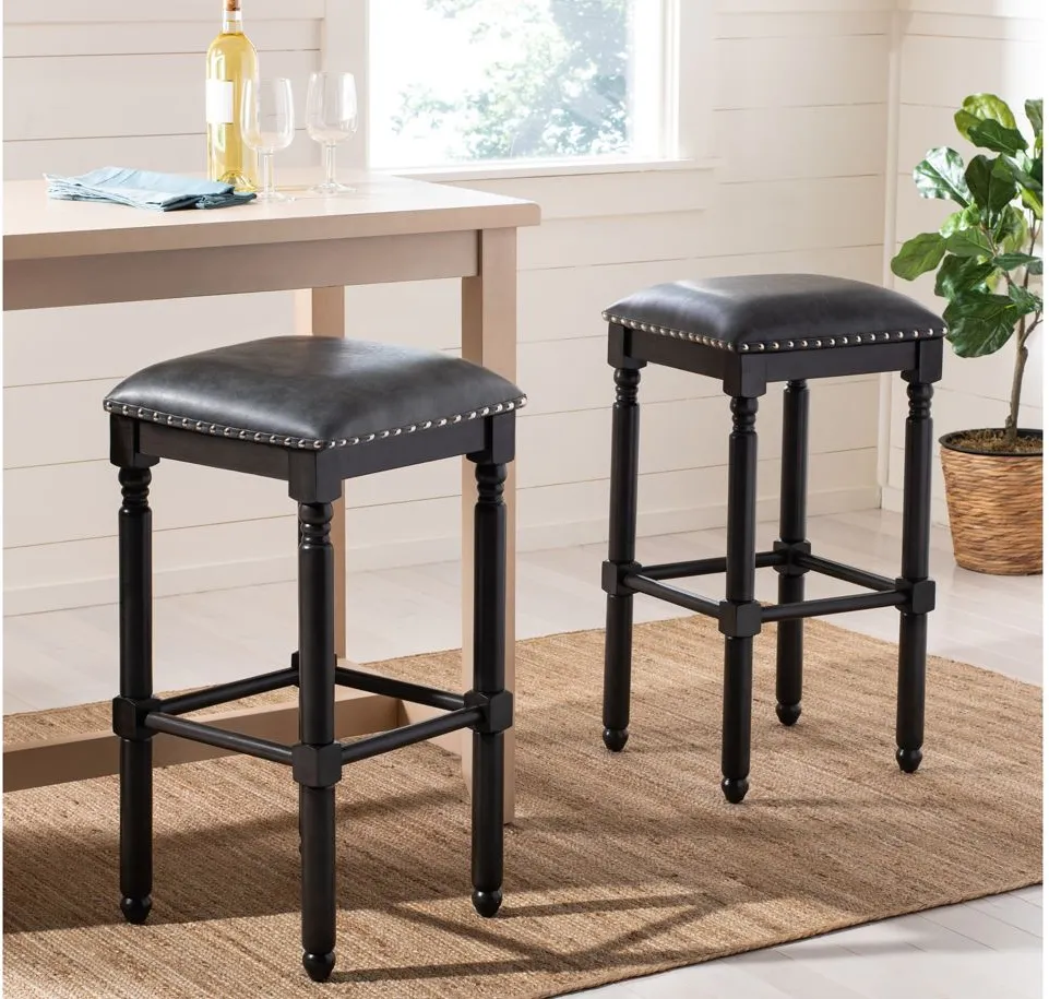 Minturn Bar Stool - Set of 2 in Gray by Safavieh