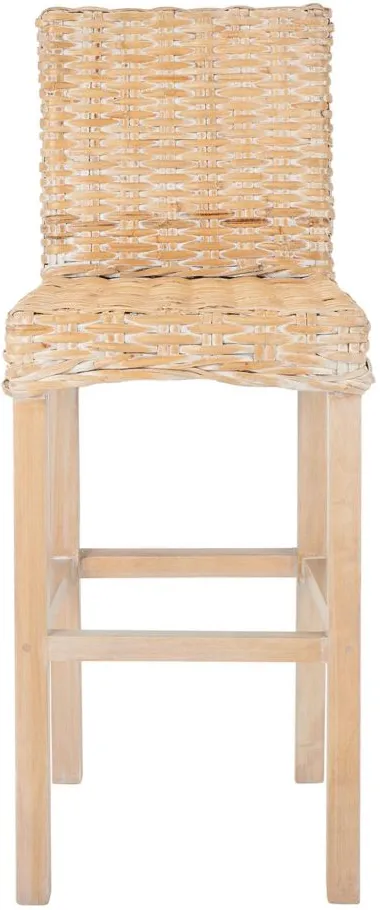 Rei Bar Stool in Natural White Wash by Safavieh