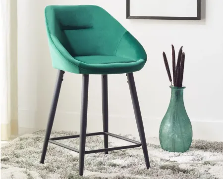 Annetta Counter Stool in Emerald by Safavieh