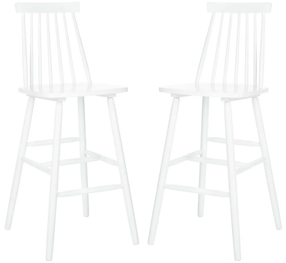 Giles Bar Stool - Set of 2 in White by Safavieh