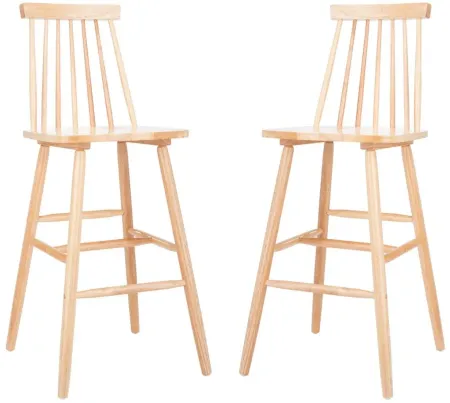 Giles Bar Stool - Set of 2 in Natural by Safavieh